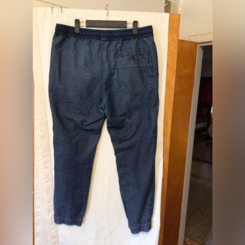 J.Crew Denim Jogger Pants With Draw String Tie Sz… - image 4